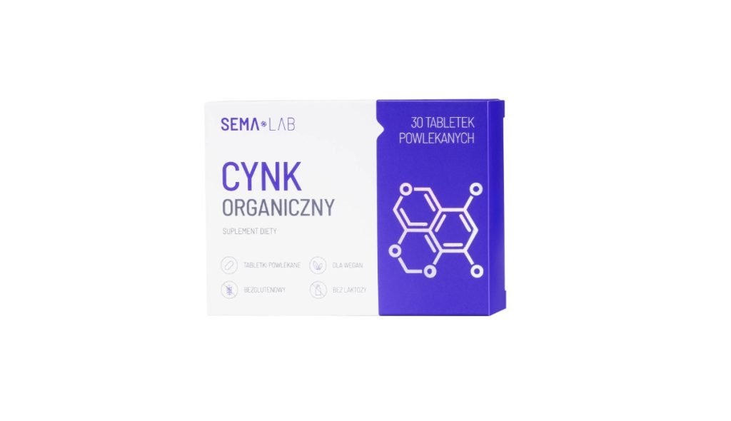 SEMA Lab Cynk organiczny, 30 tabletek powlekanych