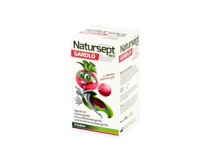 Natursept Med Gardło, lizaki, smak wiśniowy, 6 sztuk