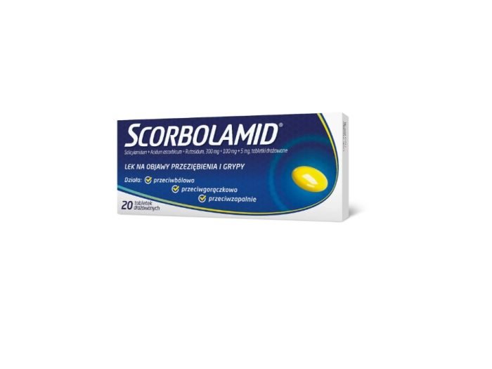 Scorbolamid 300 mg +100 mg + 5 mg, 20 tabletek drażowanych