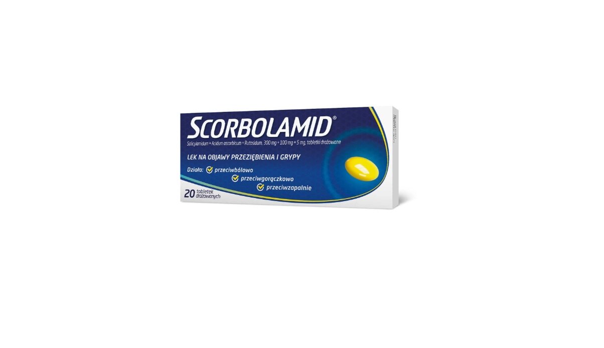 Scorbolamid 300 mg +100 mg + 5 mg, 20 tabletek drażowanych