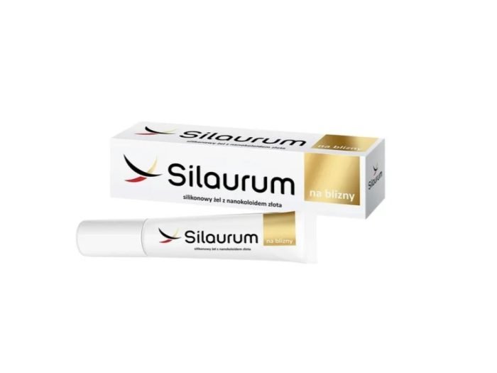Silaurum na blizny, silikonowy żel na blizny z nanokoloidem złota, 15 ml