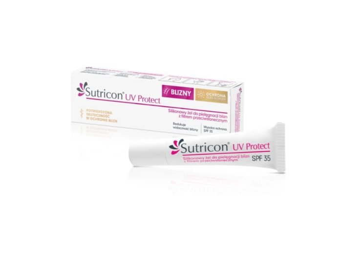 Sutricon UV Protect, silikonowy żel do pielęgnacji blizn z filtrem przeciwsłonecznym SPF 35, 15 ml