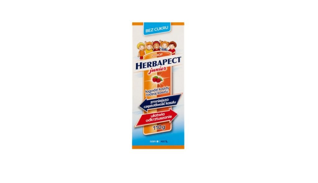 Herbapect Junior, syrop dla dzieci od 1 roku życia, smak malinowy, 110 g