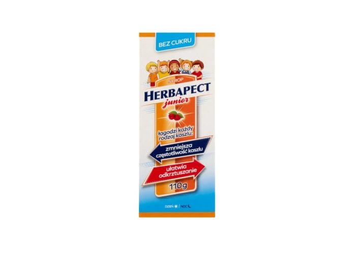 Herbapect Junior, syrop dla dzieci od 1 roku życia, smak malinowy, 110 g