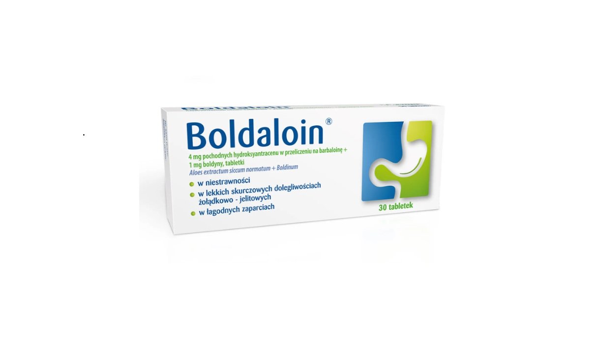 Boldaloin 23,6 mg + 1,0 mg, 30 tabletek