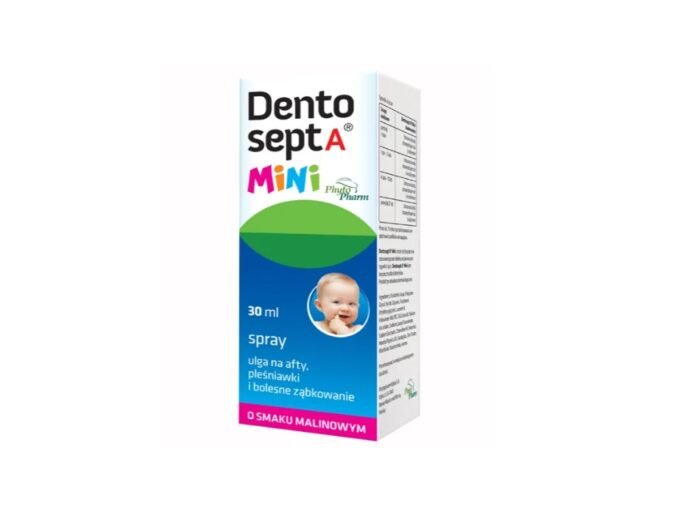 Dentosept A Mini spray, ulga na afty, pleśniawki i bolesne ząbkowanie, smak malinowy, 30 ml