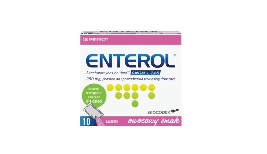 Enterol 250 mg, Saccharomyces boulardii, proszek do sporządzenia zawiesiny doustnej, 10 saszetek