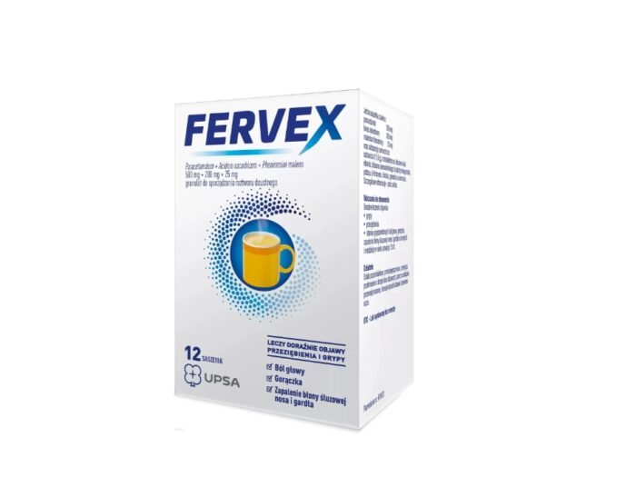 Fervex 500 mg + 200 mg + 25 mg, granulat do sporządzania roztworu doustnego, 12 saszetek