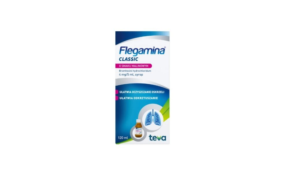 Flegamina 4 mg/ 5 ml, syrop, smak malinowy, 120 ml