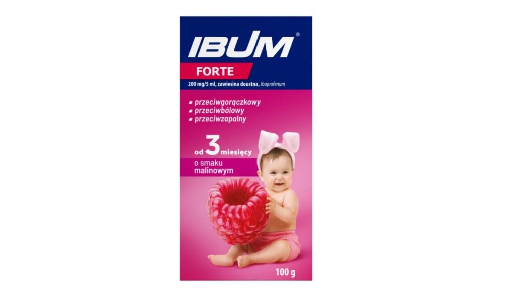 Ibum Forte 200 mg/ 5 ml, zawiesina doustna dla dzieci od 3 miesiąca, smak malinowy, 100 g