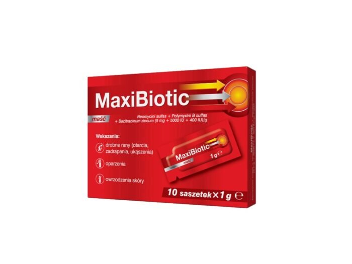 Maxibiotic (5 mg + 5000 UI + 400 UI)/ g, maść, 1 g x 10 saszetek