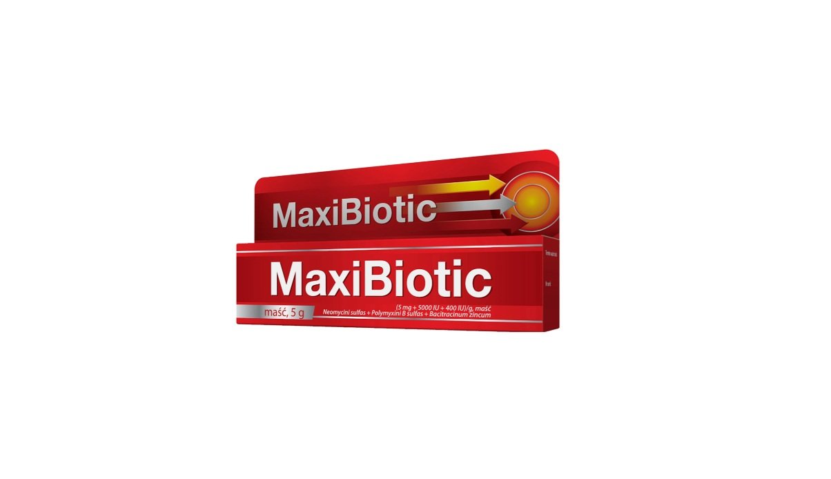 Maxibiotic (5 mg + 5000 UI + 400 UI)/ g, maść, 5 g