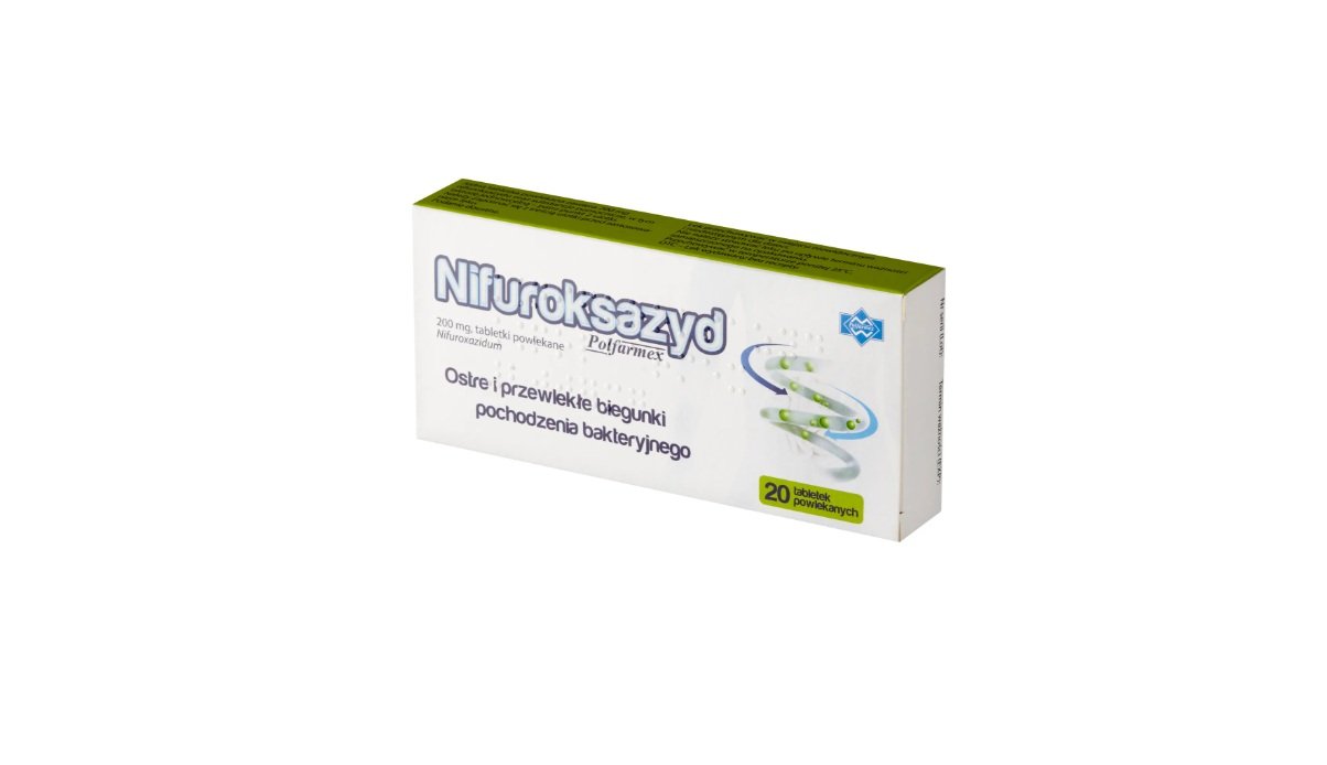 Nifuroksazyd Polfarmex 200 mg, 20 tabletek powlekanych